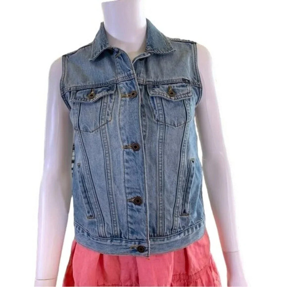 Lucky Brand Classic Jean Jacket Vest Size XS - Picture 2 of 9